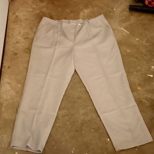 Women's pants 22W light green front button and zip